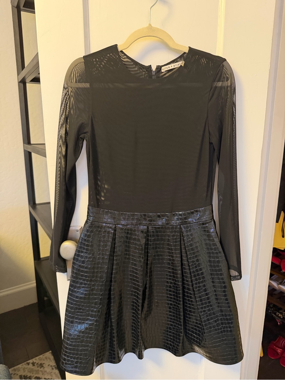 Alice +Olivia Chara faux leather dress size 6